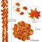 12 Pieces 92Ft Fall Leaf Garland Artificial Maple Leaves Garland Silk Autumn Hanging Vines Red Ivy Garland for Thanksgiving Home Wedding Party Garden Fireplace Christmas Decor